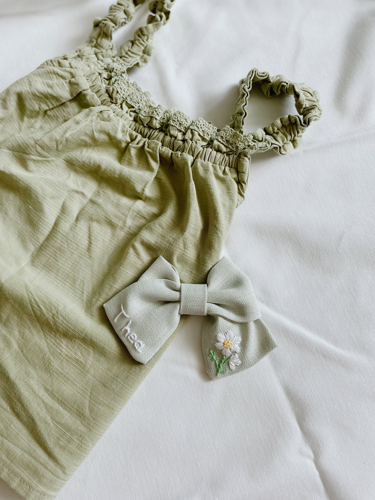 Name Embroidered Mini Hair Bows