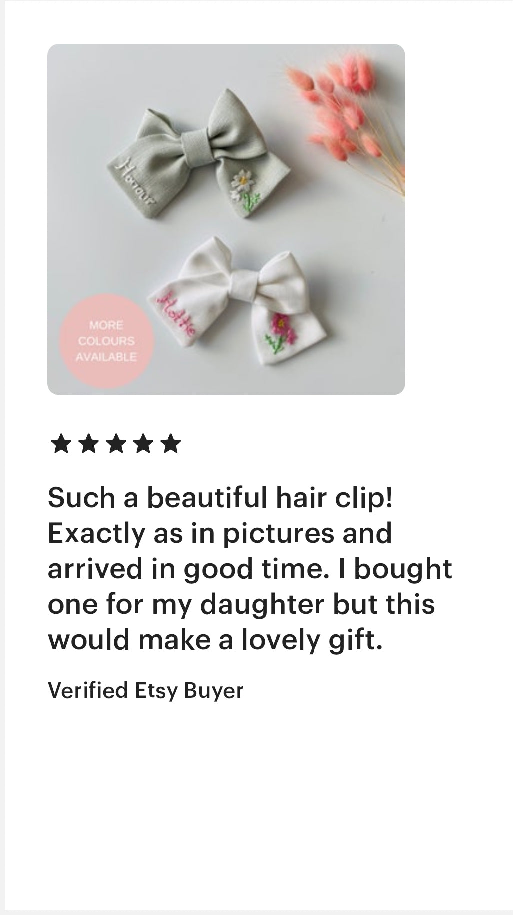Name Embroidered Mini Hair Bows